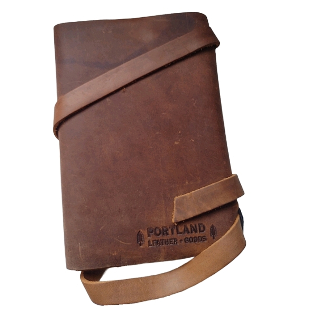🍃NEW 100% Leather Wrap Journal Brown Portland Leather Notebook For Travel - Picture 3 of 4